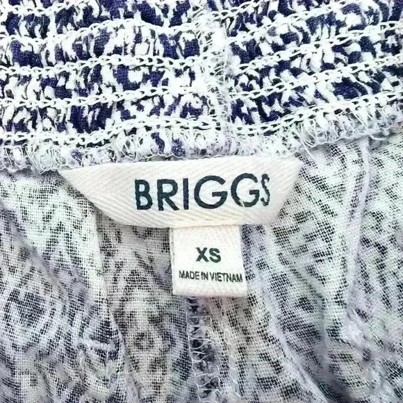 ✨Like New✨ Briggs Linen Blend Pull-On Shorts, Blue & White, Size XS - Picture 3 of 6